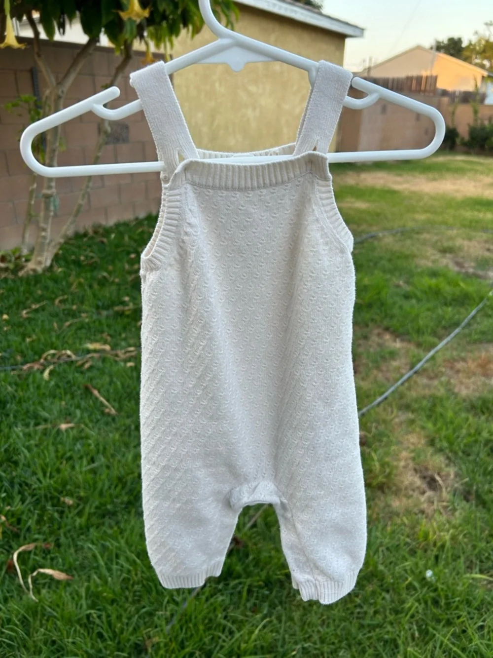 GAP Cream Knit Baby Overalls
